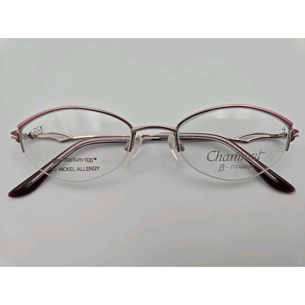Charmant B Titanium CH8280 PK Pink 49-19-135mm Half Rim Eyeglasses (Frames Only)